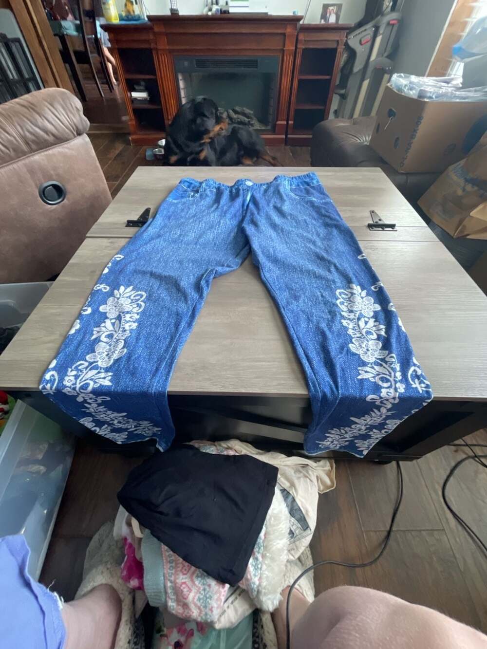 Unbranded Floral Print Leggings Blue